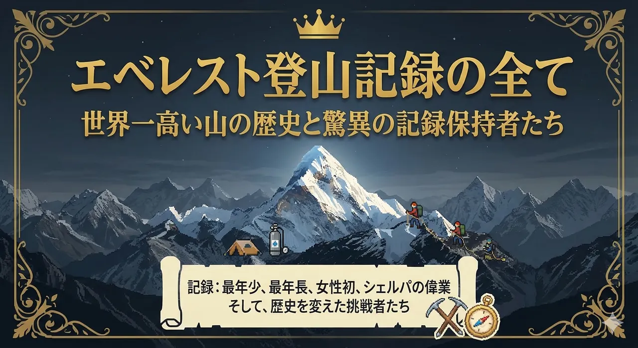 エベレスト登山記録の全て｜世界一高い山の歴史と驚異の記録保持者たち