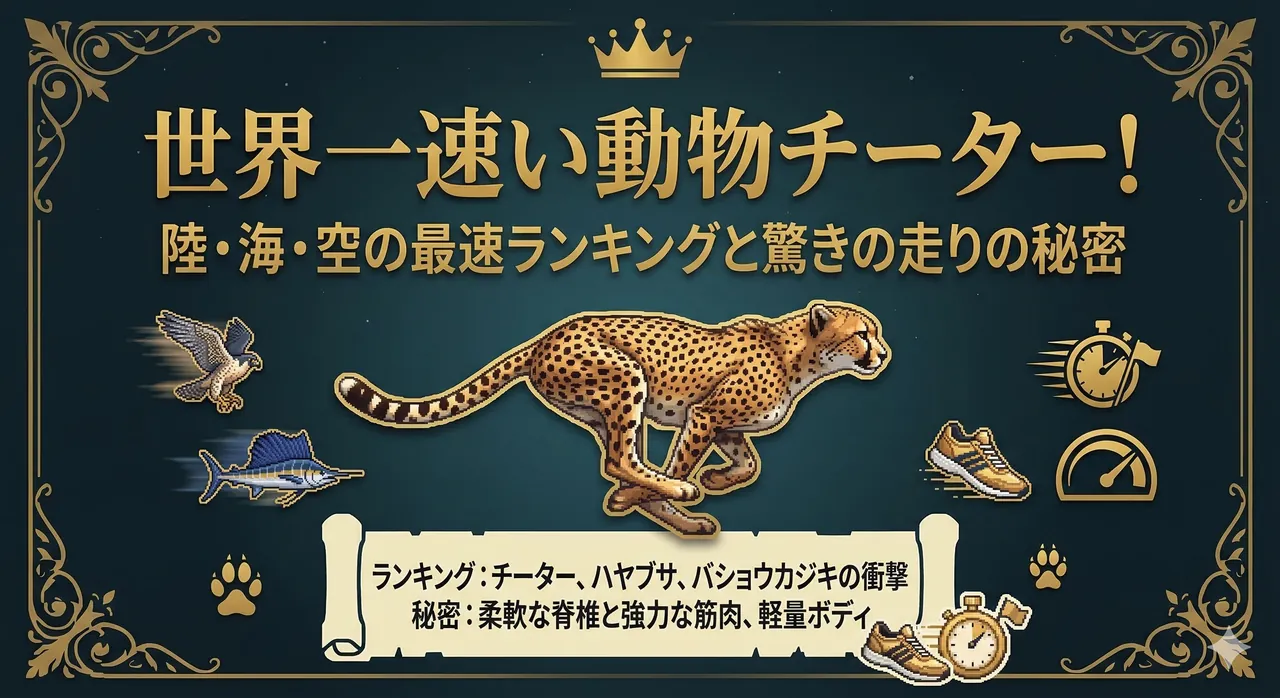 世界一速い動物チーター！陸・海・空の最速ランキングと驚きの走りの秘密